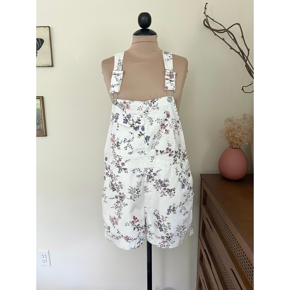 90s No Boundaries Floral Overall Shorts
